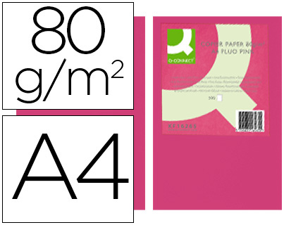 500h papel fotocopiadora Q-Connect A4 80g/m² color rosa neçon